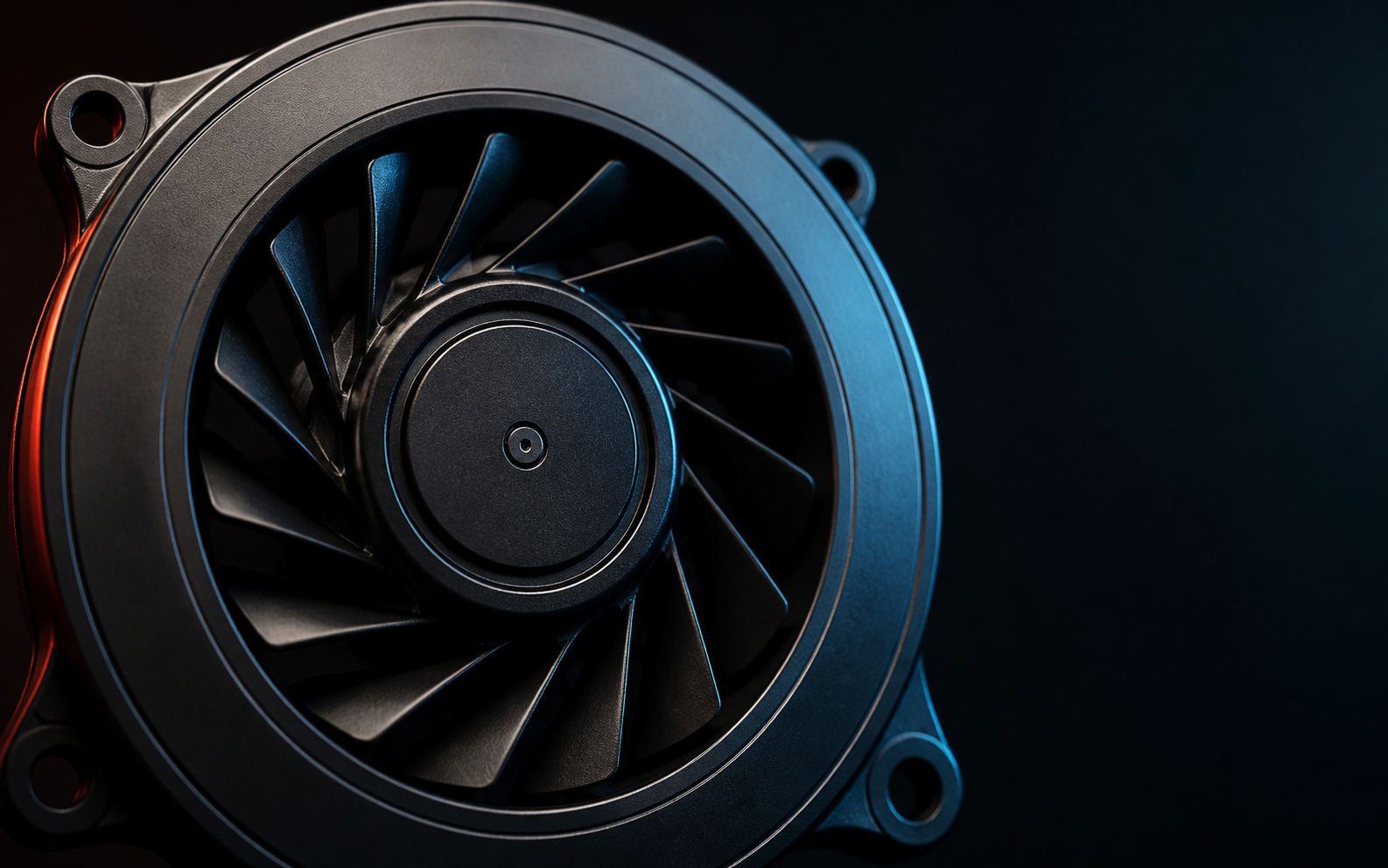 Close-up of a laptop cooling fan
